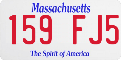 MA license plate 159FJ5