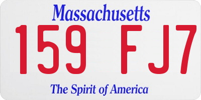 MA license plate 159FJ7