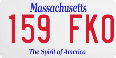 MA license plate 159FK0