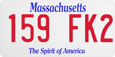 MA license plate 159FK2