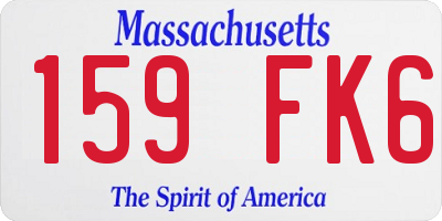 MA license plate 159FK6