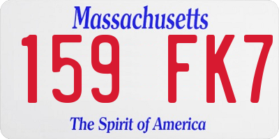 MA license plate 159FK7
