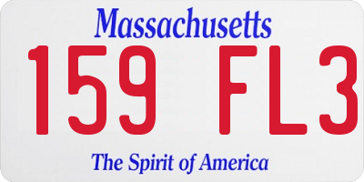 MA license plate 159FL3