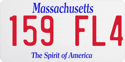 MA license plate 159FL4