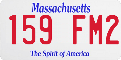 MA license plate 159FM2