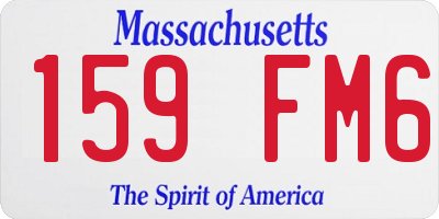 MA license plate 159FM6