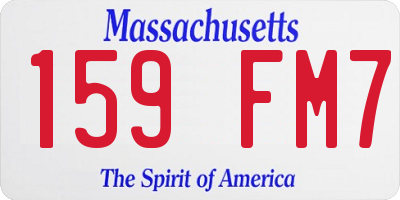 MA license plate 159FM7