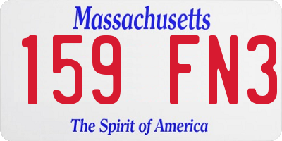 MA license plate 159FN3