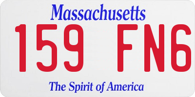 MA license plate 159FN6