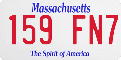 MA license plate 159FN7