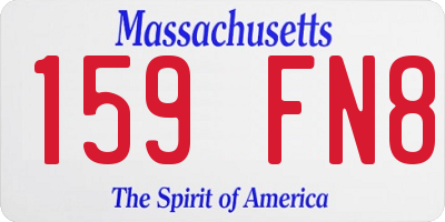 MA license plate 159FN8