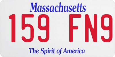 MA license plate 159FN9
