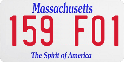 MA license plate 159FO1
