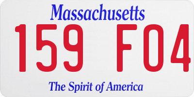 MA license plate 159FO4