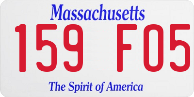 MA license plate 159FO5
