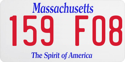 MA license plate 159FO8