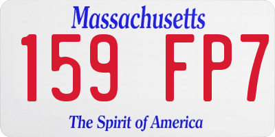 MA license plate 159FP7