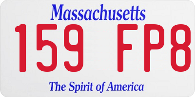MA license plate 159FP8