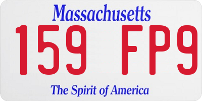 MA license plate 159FP9