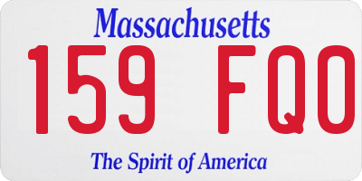 MA license plate 159FQ0