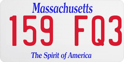 MA license plate 159FQ3