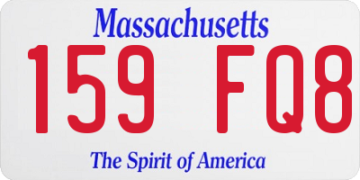MA license plate 159FQ8