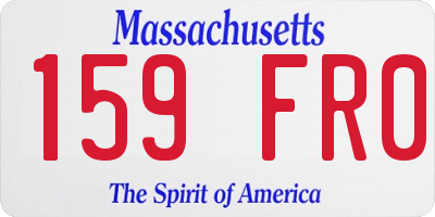MA license plate 159FR0