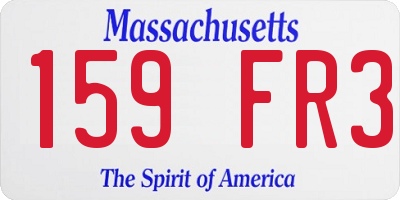 MA license plate 159FR3