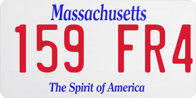 MA license plate 159FR4