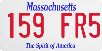MA license plate 159FR5