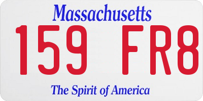 MA license plate 159FR8