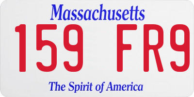 MA license plate 159FR9