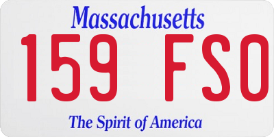 MA license plate 159FS0