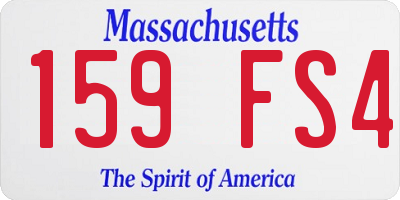 MA license plate 159FS4