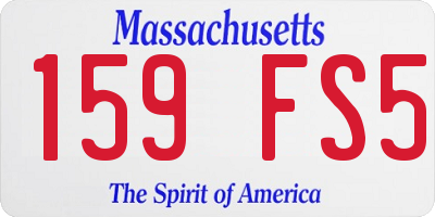 MA license plate 159FS5