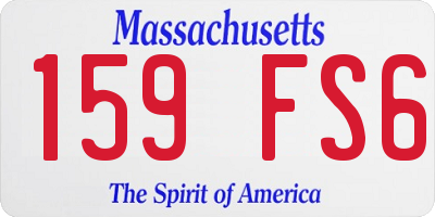 MA license plate 159FS6