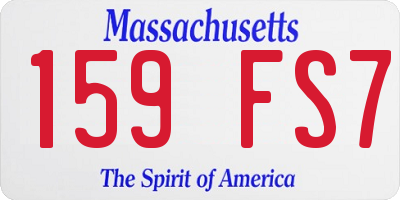 MA license plate 159FS7