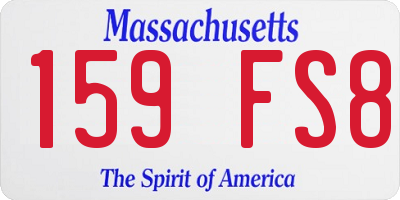 MA license plate 159FS8