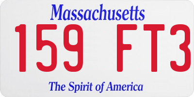 MA license plate 159FT3