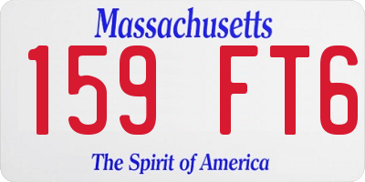 MA license plate 159FT6
