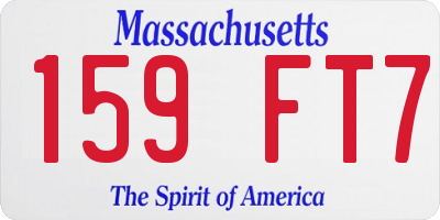 MA license plate 159FT7