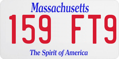 MA license plate 159FT9