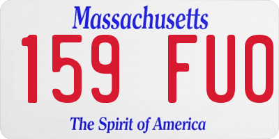 MA license plate 159FU0
