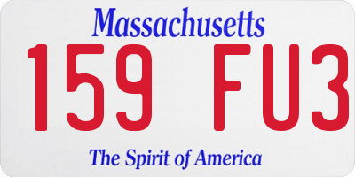 MA license plate 159FU3