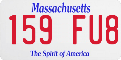 MA license plate 159FU8