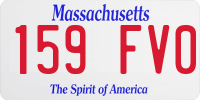 MA license plate 159FV0