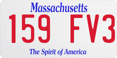 MA license plate 159FV3