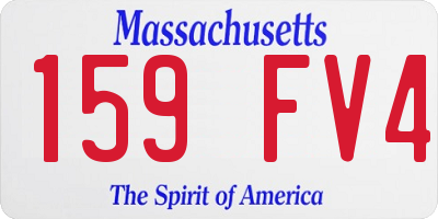 MA license plate 159FV4