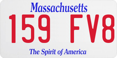MA license plate 159FV8