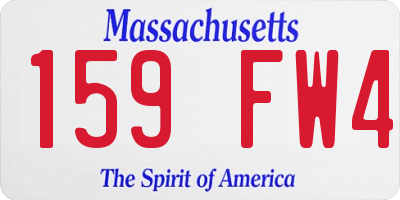 MA license plate 159FW4